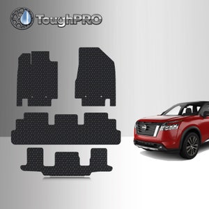 ToughPRO Floor Mats + 3rd Row Black For Nissan Pathfinder All Weather 2021-2025 (2nd Row Bucket Seats)