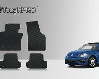 ToughPRO Floor Mats Black For Volkwagen Beetle All Weather Custom Fit 2012-2019