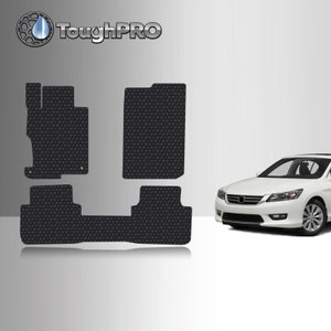 ToughPRO Floor Mats Black For Honda Accord All Weather Custom Fit 2013-2017