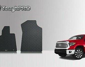 ToughPRO Front Mats Black For Toyota Tundra Crew Max All Weather 2014-2021