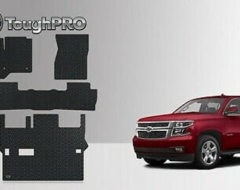 ToughPRO Floor Mats + 3rd Row Black For Chevrolet Tahoe Bench 2015-2020