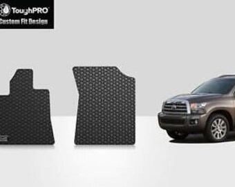ToughPRO Front Mats Black For Toyota Sequoia All Weather Custom Fit 2008-2022