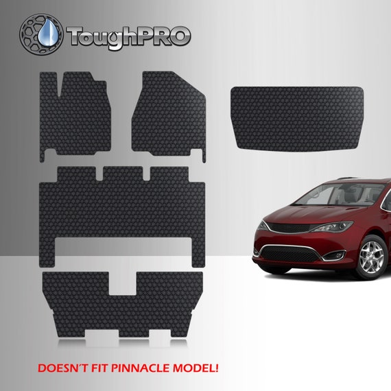 OMAC 6-Piece Black Floor Mats & Cargo Liner Set For Chrysler Pacifica 2017-2020 (7-Seats) – TPE, All-Weather