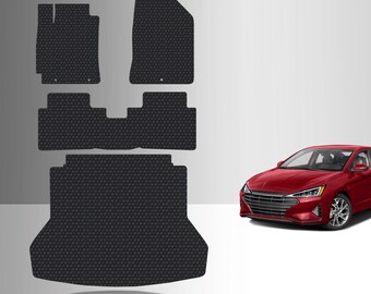 ToughPRO Full Set Floor Mats Black For Hyundai Elantra All Weather Custom Fit 2017-2020