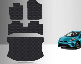 ToughPRO Full Set Floor Mats Black For Toyota Prius C All Weather Custom Fit 2012-2021