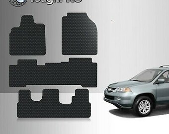 ToughPRO Floor Mats + 3rd Row BLACK For Acura MDX All Weather 2005-2006