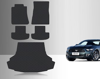 ToughPRO Full Set Floor Mats Black For Ford Mustang W/O Speaker All Weather Custom Fit 2015-2024