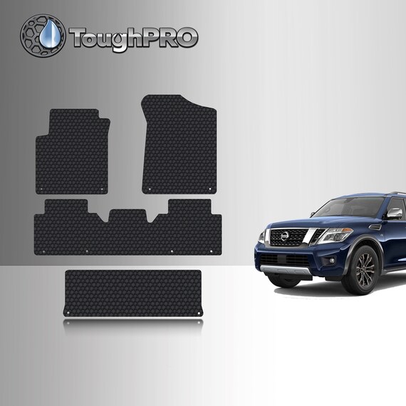 ToughPRO 3rd Row Floor Mats For 2010-2024 Toyota 4Runner – Black All Weather, Heavy Duty Rubber