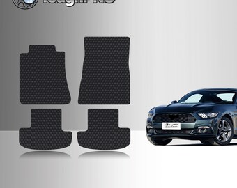 Fuke Custom Floor Mats For Ford Mustang GT350 GT350R Mach 1 2015-2022 – Black Rubber 3D Molded 4pc