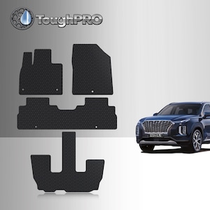 ToughPRO Floor Mats + 3rd Row Black For KIA Telluride All Weather 2020-2025