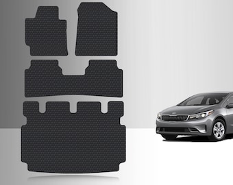 ToughPRO Full Set Floor Mats Black For KIA Forte All Weather Custom Fit 2014-2018