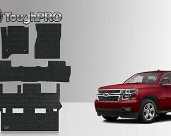 ToughPRO Floor Mats + 3rd Row Black For Chevrolet Tahoe Bucket 2015-2020