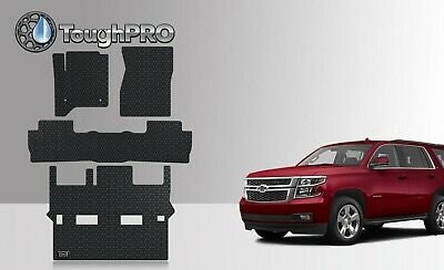 ToughPRO Heavy Duty Rubber Floor Mats For Chevrolet Tahoe 2015-2020 – Black With 3rd Row Coverage