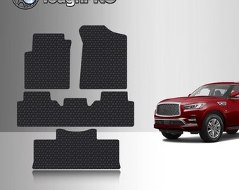 ToughPRO Floor Mats + 3rd Row Black For Infiniti QX80 All Weather 2014-2024
