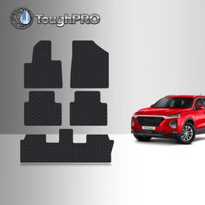 ToughPRO Floor Mats + 3rd Row Black For Hyundai Santa Fe XL All Weather 2019