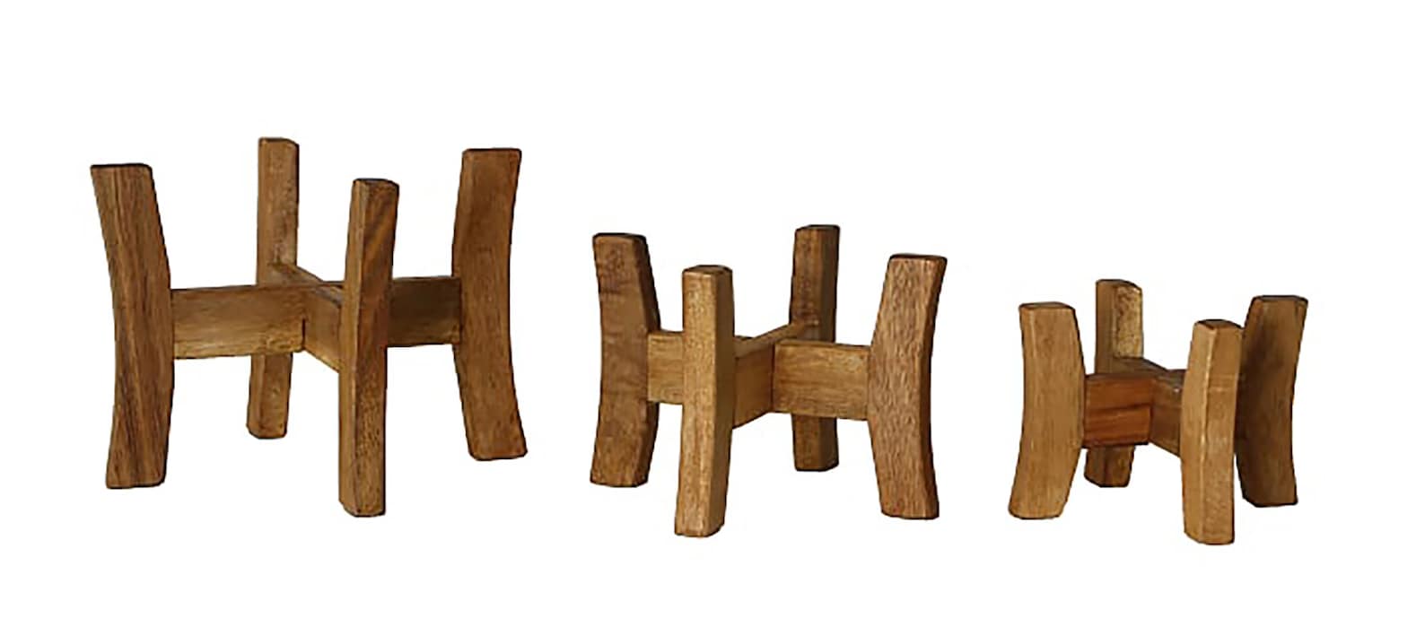 All-Natural Wood Planter Stand Indoor Planter Stand Wood | Etsy