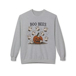 Faux Beaded Styled Boo Bees Halloween pumpkin crewneck sweatshirt | ghost bees design Bild 5