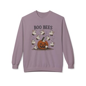 Faux Beaded Styled Boo Bees Halloween pumpkin crewneck sweatshirt | ghost bees design Bild 9