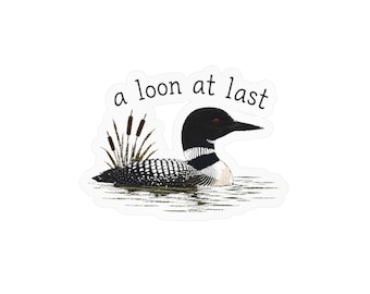 Lustiger Vogelaufkleber | Endlich ein Seetaucher! | Aufkleber mit Seetaucher-Illustration | Konturgeschnittener Vinylaufkleber | Geschenk für Vogelliebhaber
