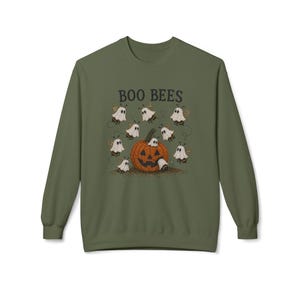 Faux Beaded Styled Boo Bees Halloween pumpkin crewneck sweatshirt | ghost bees design Bild 6