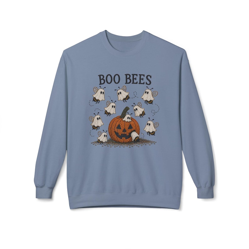 Faux Beaded Styled Boo Bees Halloween pumpkin crewneck sweatshirt | ghost bees design Bild 8