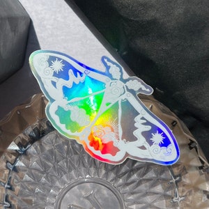 Naklejka Holograficzna Słoneczna Motylka, Naklejka Motylka, Holograficzna Naklejka Motylka, Naklejki Niebiańskie, Naklejki Chmury, Naklejka Motyl Chmura, Słodka Motylka