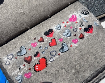 Heart Washi Tape, Pixelated Washi Tape, Y2k Washi Tape, Junk Journal Tape, Y2k Star Tape, Emo Washi Tape
