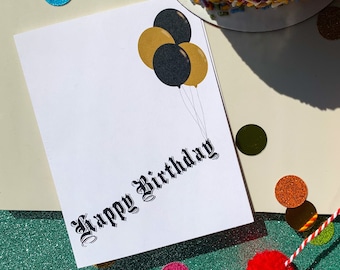 Minimal Birthday Cards, Personalized Birthday Card, Cards for Dad, Black and Gold Birthday Decor, Dope Birthday Cards, Cards for Men