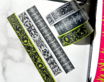 Gothic Borders Washi Tape Bundle, Vintage Washi Tape Set, Victorian Washi Tape