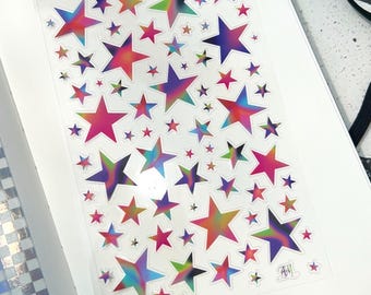 Gradient Star Stickers, Junk Journal Stickers