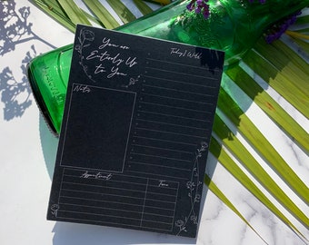 Black White Notepad Etsy