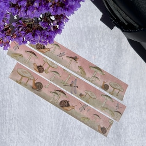 Snail and Mushroom Washi Tape, Frog Washi Tape, Green Witch Stationery, Cottagecore Washi Tape, Fungi Washi Tape, Cottagecore Junk Journal