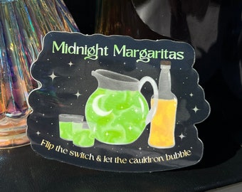 Midnight Margaritas Sticker, 90s Witch Art, Whimsigoth Art, Midnight Margaritas, Witchy Stickers, Green Witch Stickers, Witchy Vibes Sticker