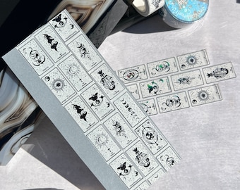 White Tarot Card Washi Tape, Celestial Tarot Deck Washi, Major Arcana Card, Minor Arcana Card, Zodiac Washi Tape, Holographic Washi Tape