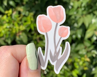 Sticker tulipe, Stickers Pâques, Stickers plantes, Stickers fleurs roses, Stickers agenda, Stickers floraux, Stickers bouteille d'eau