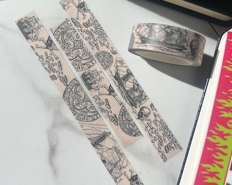 Pirate Washi Tape, Skull Washi tape, Pirate Ship Stickers, Vintage Washi Tape
