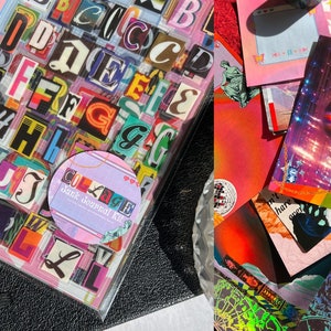 Collage Junk Journal Kit, Beginner Journaling Kit, Y2k Journal Stickers, Cutout Letter Stickers, Scrapbook Kit, Collage Paper, 90s Stickers