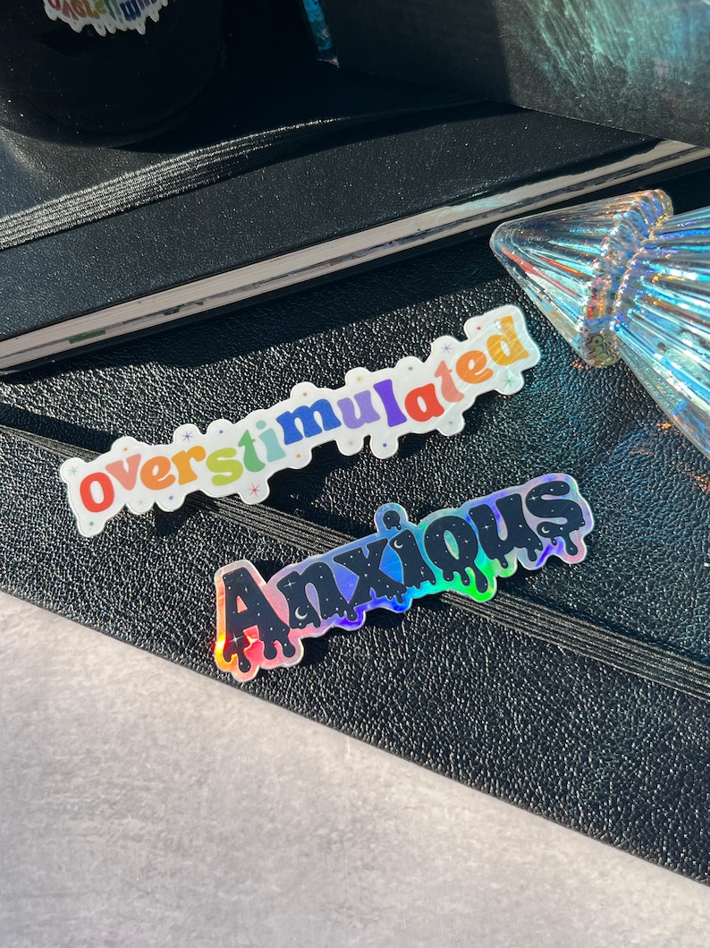 Anxiety Sticker Duo, Overstimulated Sticker, Mental Health Stickers ...