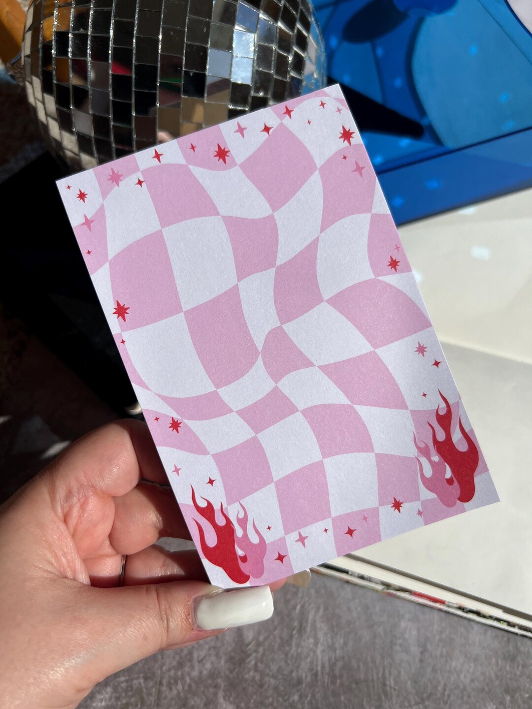 Pink Flame Notepad, Checkered Notepad, Y2k Notepad, Star Notepad, Shop ...