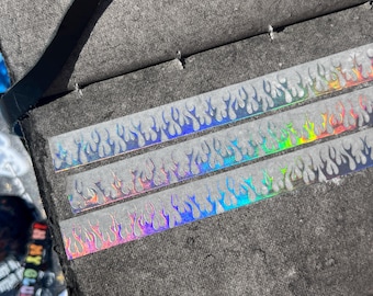 White Flame Washi Tape, Y2k Washi Tape, 90s Washi Tape, Junk Journal Tape, Fire Washi Tape, Holographic Washi Tape