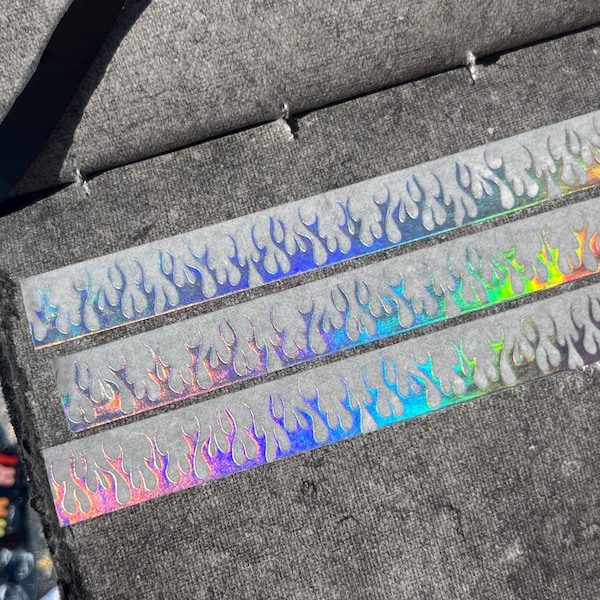 White Flame Washi Tape, Y2k Washi Tape, 90s Washi Tape, Junk Journal Tape, Fire Washi Tape, Holographic Washi Tape