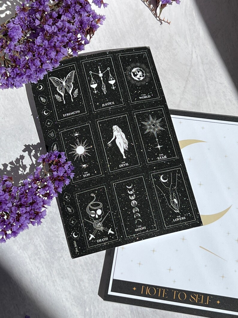 Tarot Card Glitter Sticker Sheet Tarot Deck Stickers Etsy