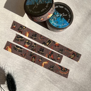 Witch Glitter Washi Tape, Tarot Washi Tape, Crystal Ball, Green Witch, Witchy Washi Tape, Gothic Washi Tape, Spell Book, Occult Washi Tape