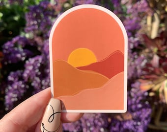 Abstract Desert Sticker, Arizona Sticker, Sunset Sticker, New Mexico Sticker, Waterbottle Stickers, National Park Stickers, Hiking Stickers