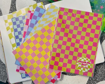 Checkered Paper Pack, Junk Journal Paper Pack, Scrapbook Paper