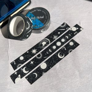 Celestial Glitter Washi Tape, Moon Phases Washi Tape, Star Washi Tape, Moon Washi Tape, Space Washi Tape, Arch Michael, Glitter Space Washi