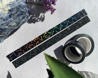 Zodiac Constellation Washi Tape Duo, Zodiac Bujo Tape, Space Washi Tape, Zodiac Washi, Bullet Journal Tape, Zodiac Constellations, Washi Set