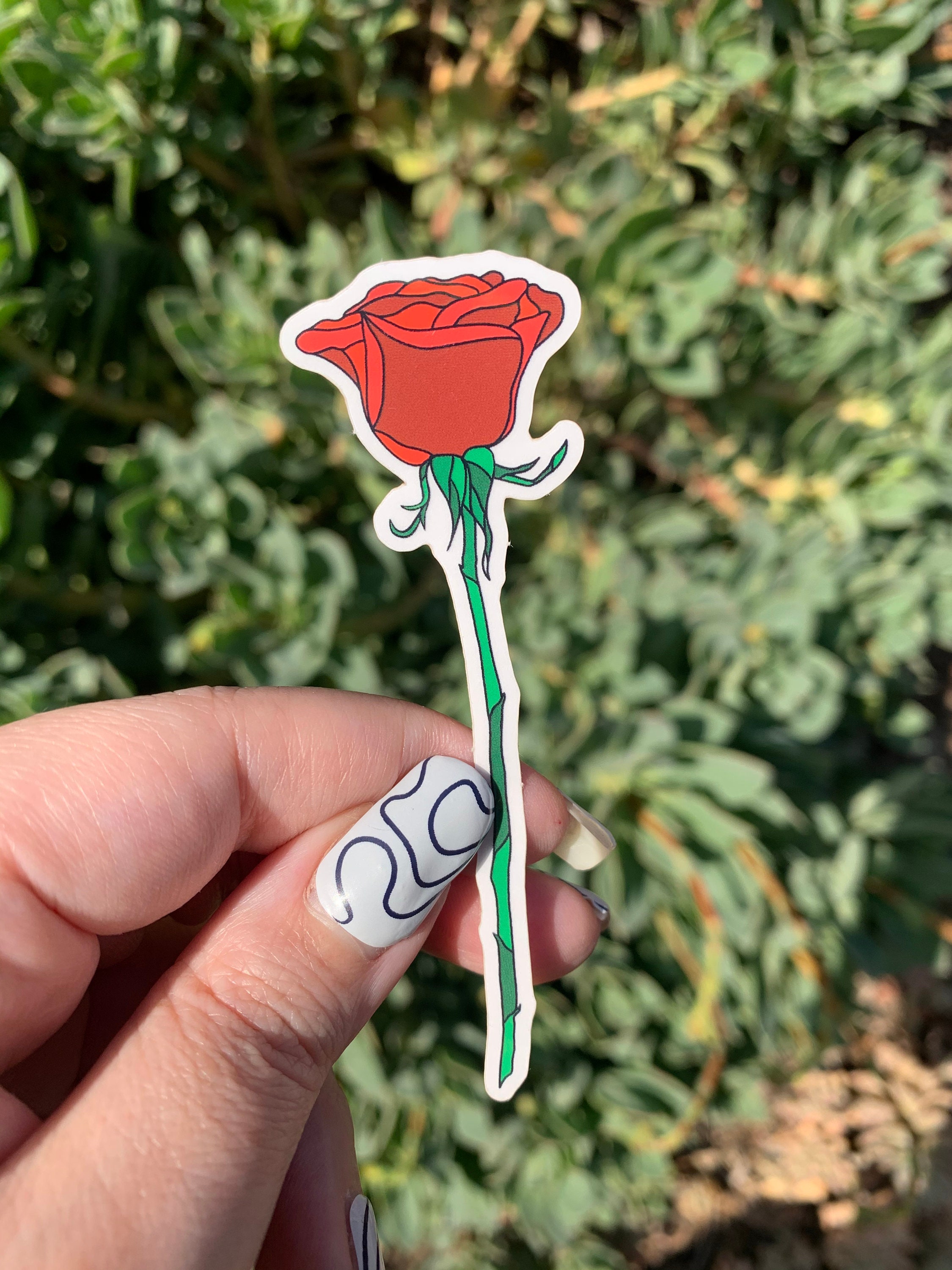 Rose Stained Glass Sticker Rose Stained Glass Rose Sticker Etsy