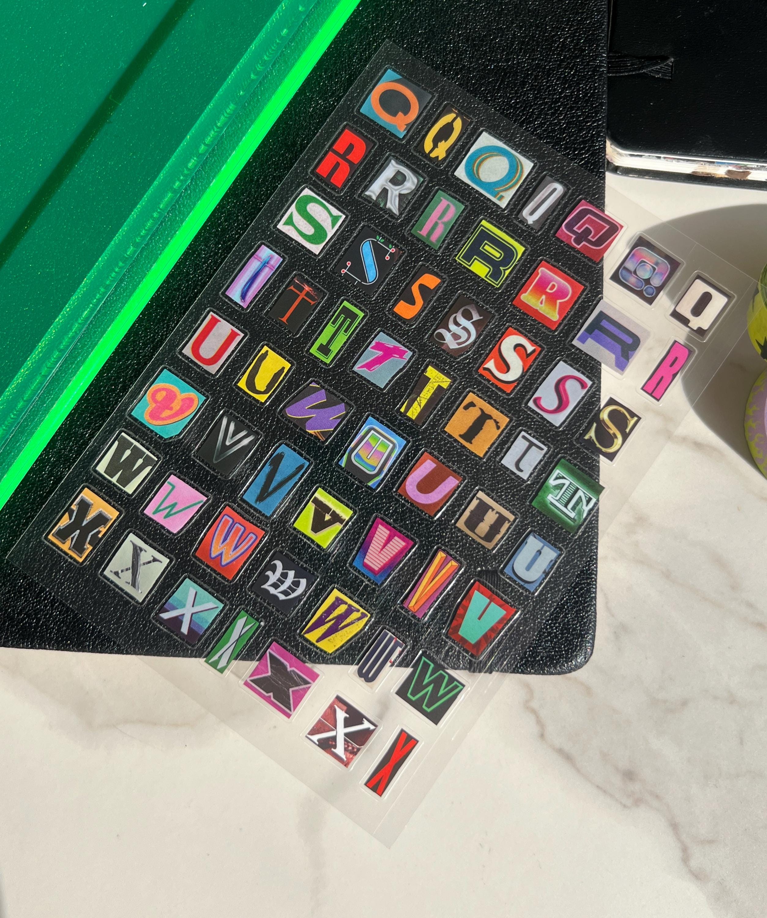 Magazine Cut-out Letter Stickers, Ransom Letter Stickers, Ransom Number ...