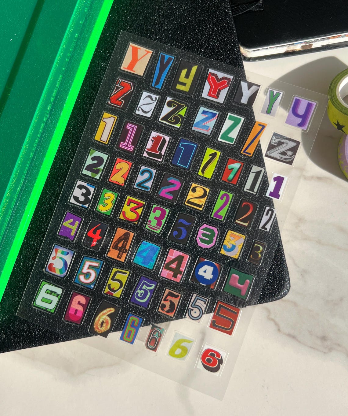 Magazine Cut-out Letter Stickers, Ransom Letter Stickers, Ransom Number ...